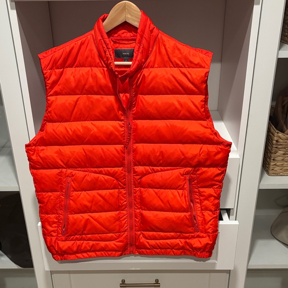 Vince orange puffer Vest